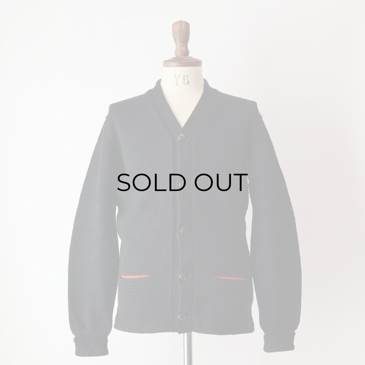 画像13: 50's Kandel BLACK WOOL KNIT AWARD CARDIGAN (13)