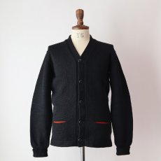 画像13: 50's Kandel BLACK WOOL KNIT AWARD CARDIGAN (13)