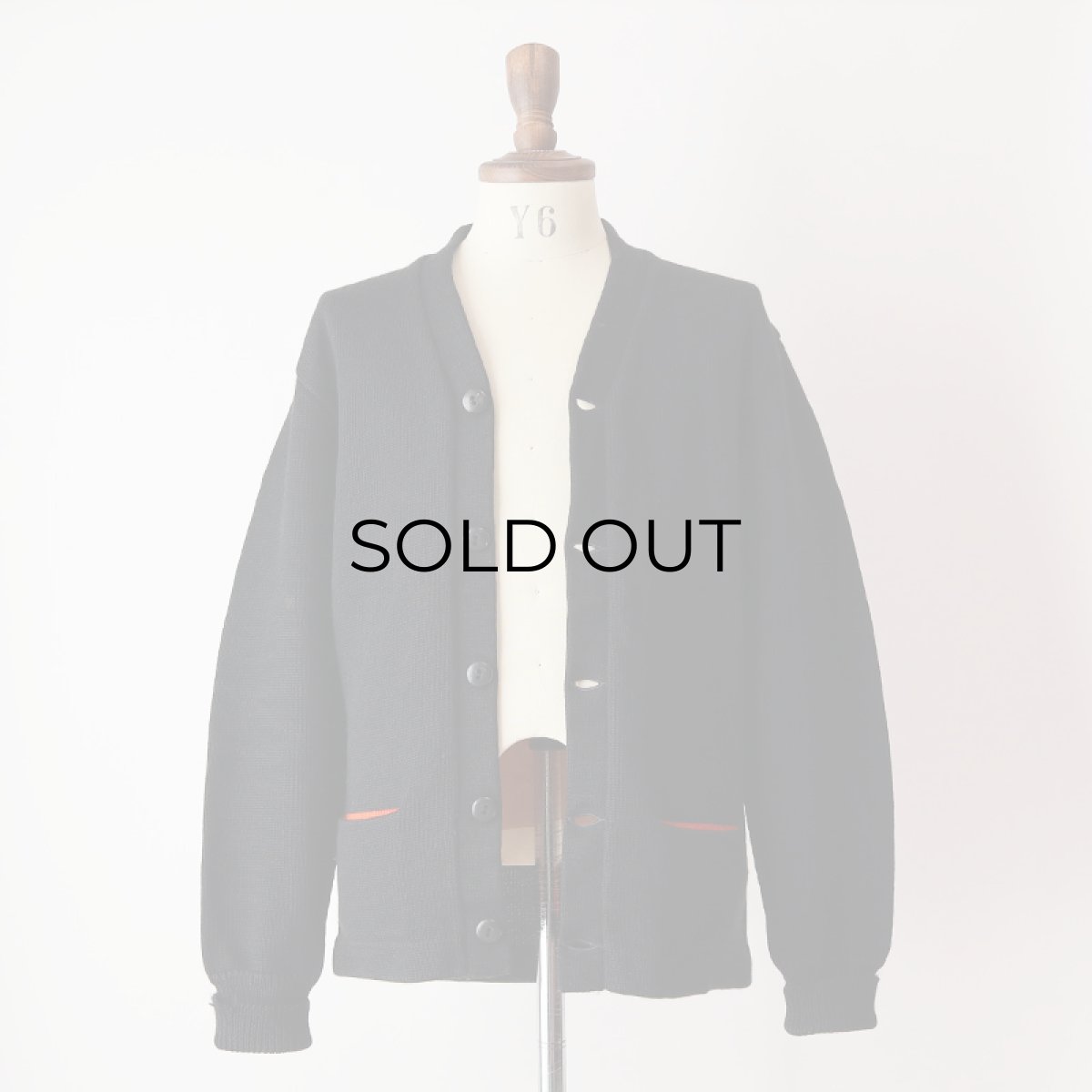 画像14: 50's Kandel BLACK WOOL KNIT AWARD CARDIGAN (14)