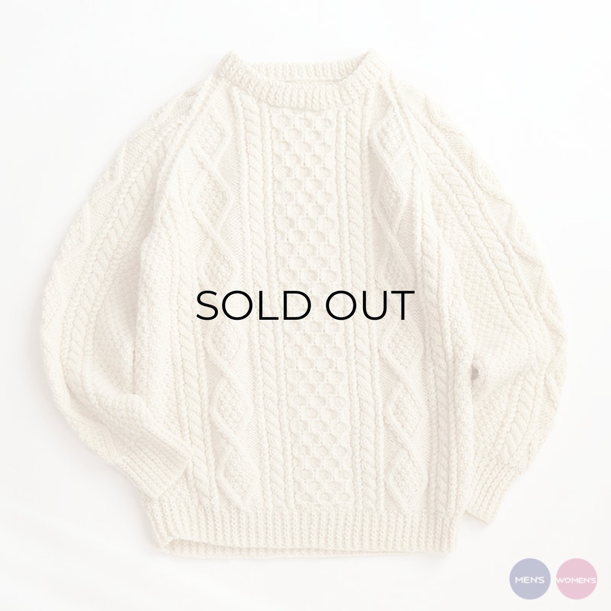 画像1: 〜80's John Molloy WOOL HAND KNIT FISHERMAN'S SWEATER "MADE IN THE REPUBLIC OF IRELAND" (1)