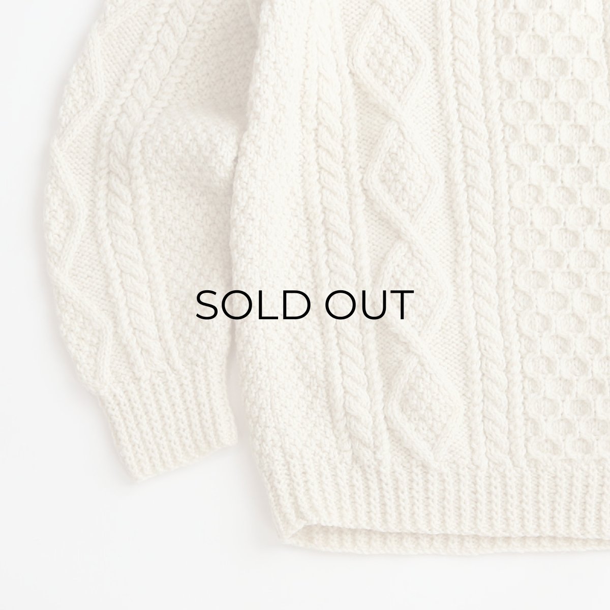 画像4: 〜80's John Molloy WOOL HAND KNIT FISHERMAN'S SWEATER "MADE IN THE REPUBLIC OF IRELAND" (4)