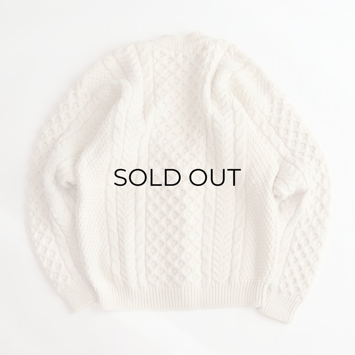 画像2: 80's L.L. Bean WOOL HNAD KNIT FISHERMAN'S CARDIGAN "MADE IN IRELAND" (2)