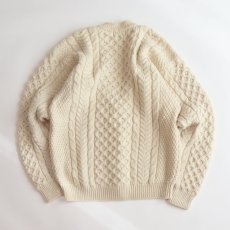 画像2: 80's L.L. Bean WOOL HNAD KNIT FISHERMAN'S CARDIGAN "MADE IN IRELAND" (2)