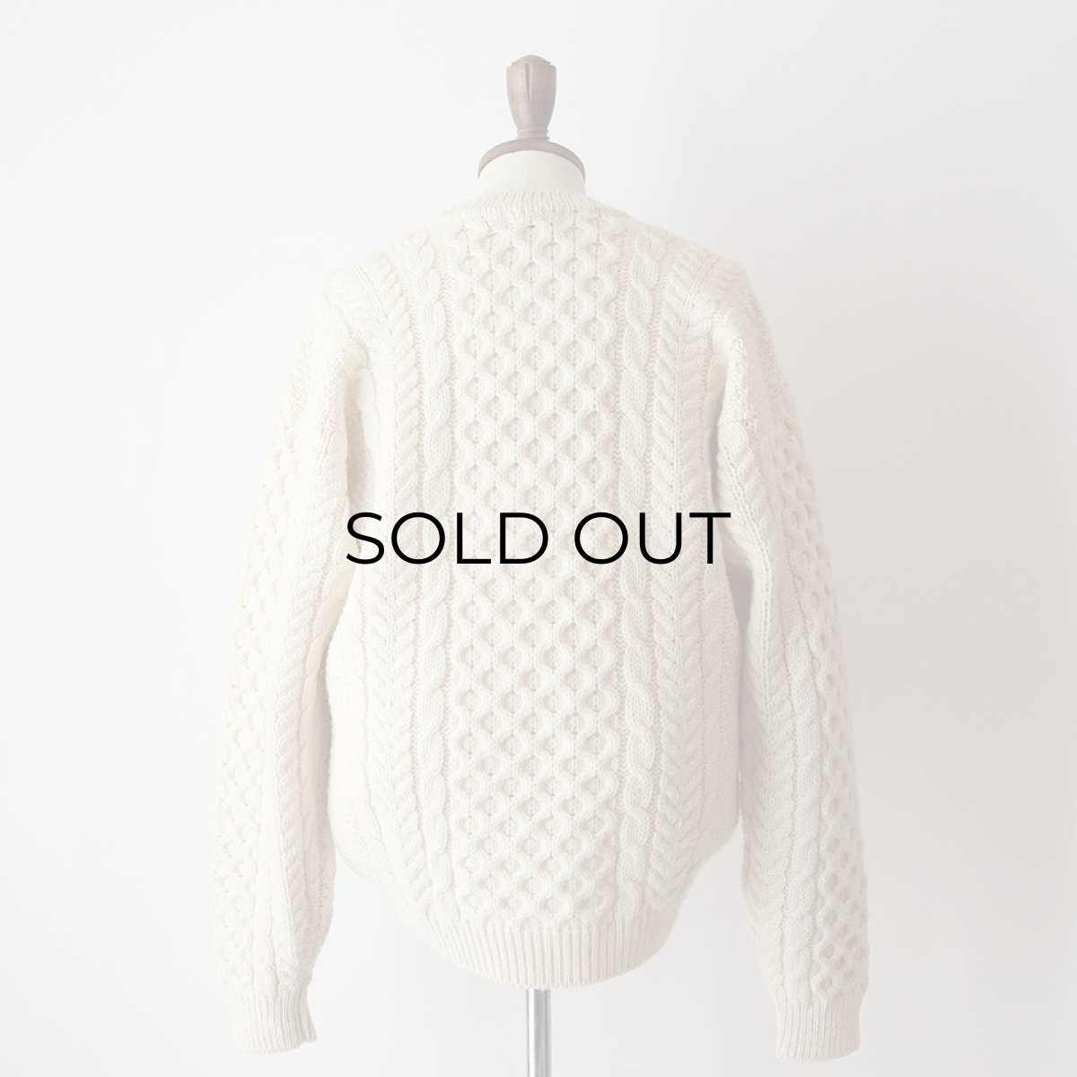 画像10: 80's L.L. Bean WOOL HNAD KNIT FISHERMAN'S CARDIGAN "MADE IN IRELAND" (10)