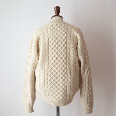 画像10: 80's L.L. Bean WOOL HNAD KNIT FISHERMAN'S CARDIGAN "MADE IN IRELAND" (10)