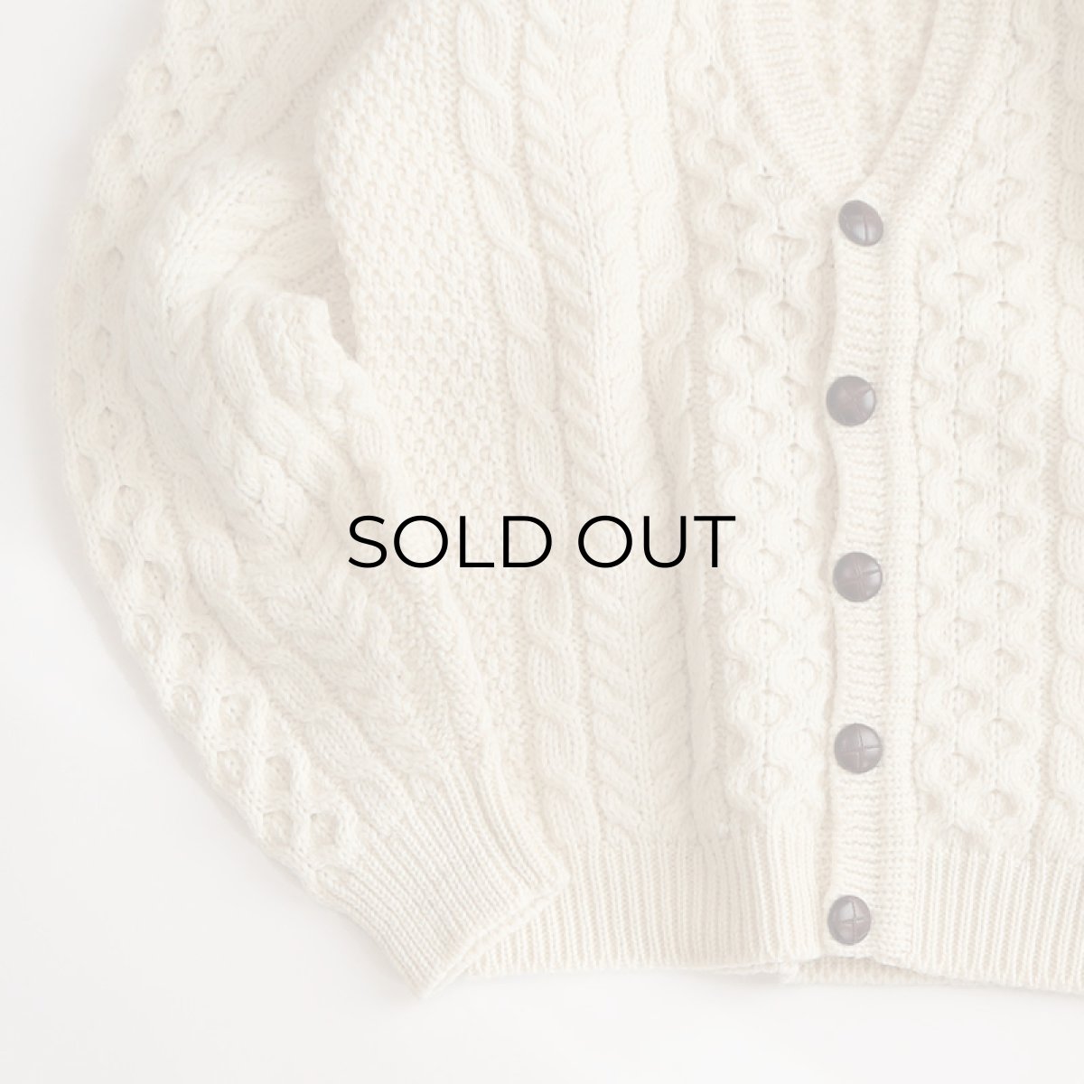 画像4: 80's L.L. Bean WOOL HNAD KNIT FISHERMAN'S CARDIGAN "MADE IN IRELAND" (4)