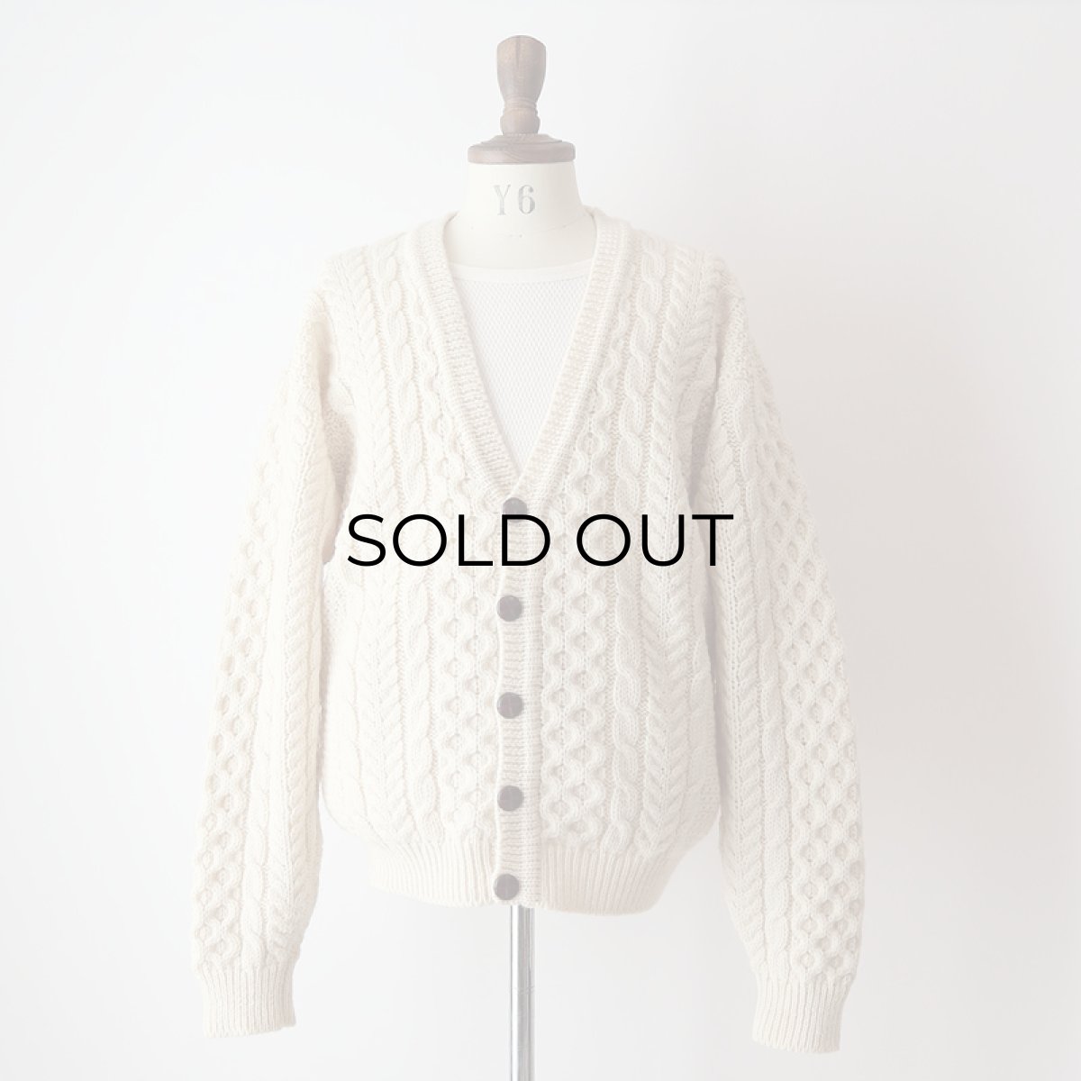 画像8: 80's L.L. Bean WOOL HNAD KNIT FISHERMAN'S CARDIGAN "MADE IN IRELAND" (8)