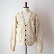 画像8: 80's L.L. Bean WOOL HNAD KNIT FISHERMAN'S CARDIGAN "MADE IN IRELAND" (8)