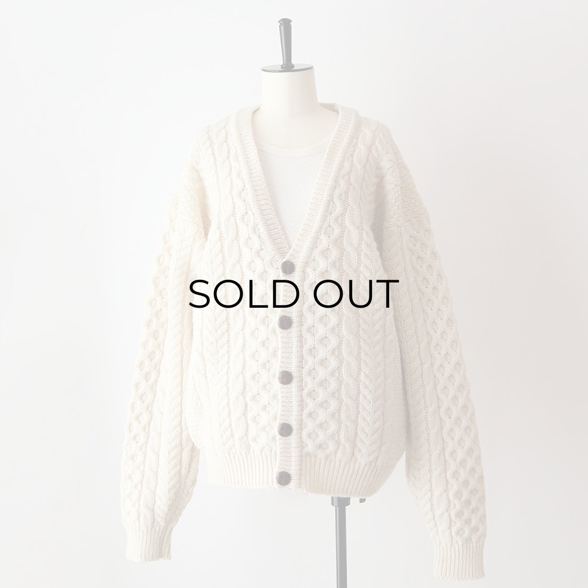 画像11: 80's L.L. Bean WOOL HNAD KNIT FISHERMAN'S CARDIGAN "MADE IN IRELAND" (11)