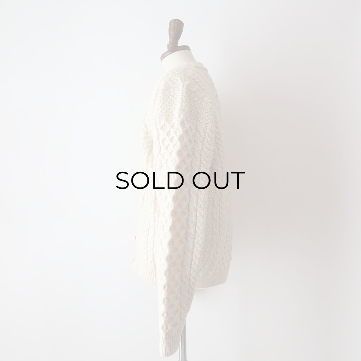 画像9: 80's L.L. Bean WOOL HNAD KNIT FISHERMAN'S CARDIGAN "MADE IN IRELAND" (9)