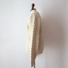 画像9: 80's L.L. Bean WOOL HNAD KNIT FISHERMAN'S CARDIGAN "MADE IN IRELAND" (9)