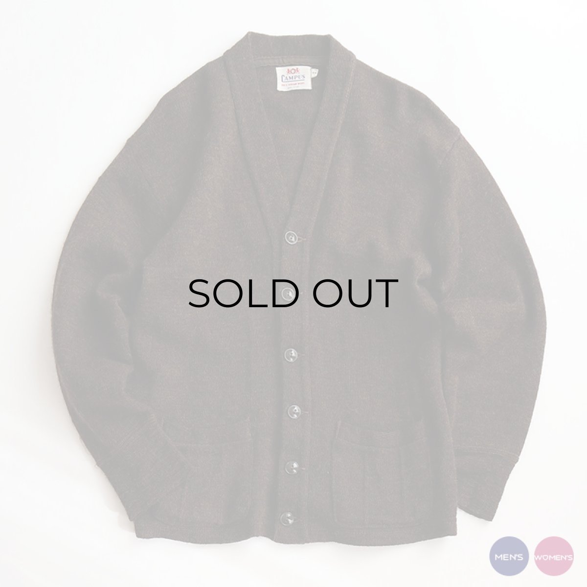 画像1: 50's CAMPUS WOOL KNIT WORK CARDIGAN "MINT CONDITION" (1)