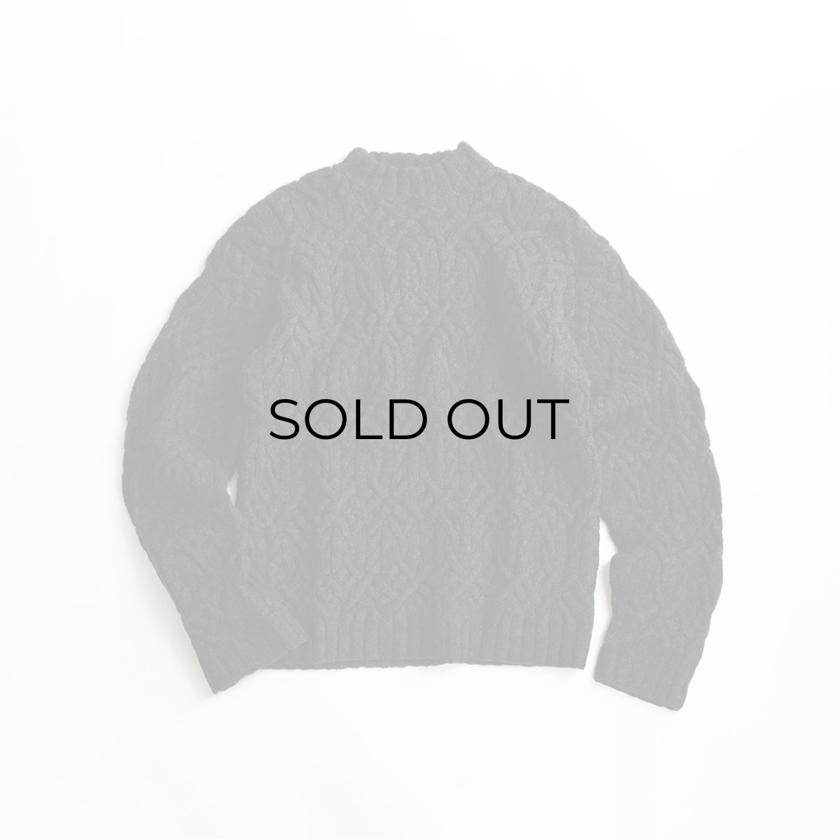 画像1: 90's J. CREW BLACK WOOL KNIT ARAN SWEATER (1)