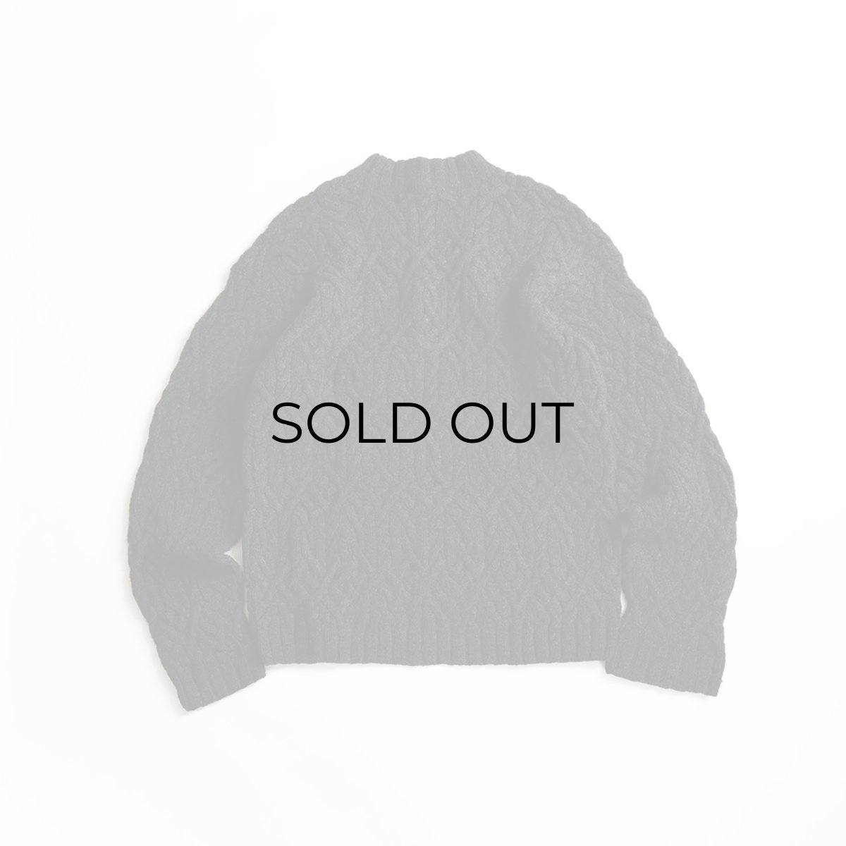 画像2: 90's J. CREW BLACK WOOL KNIT ARAN SWEATER (2)