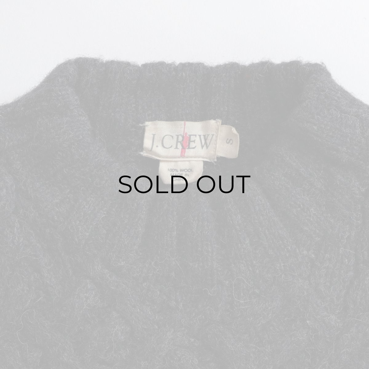 画像6: 90's J. CREW BLACK WOOL KNIT ARAN SWEATER (6)