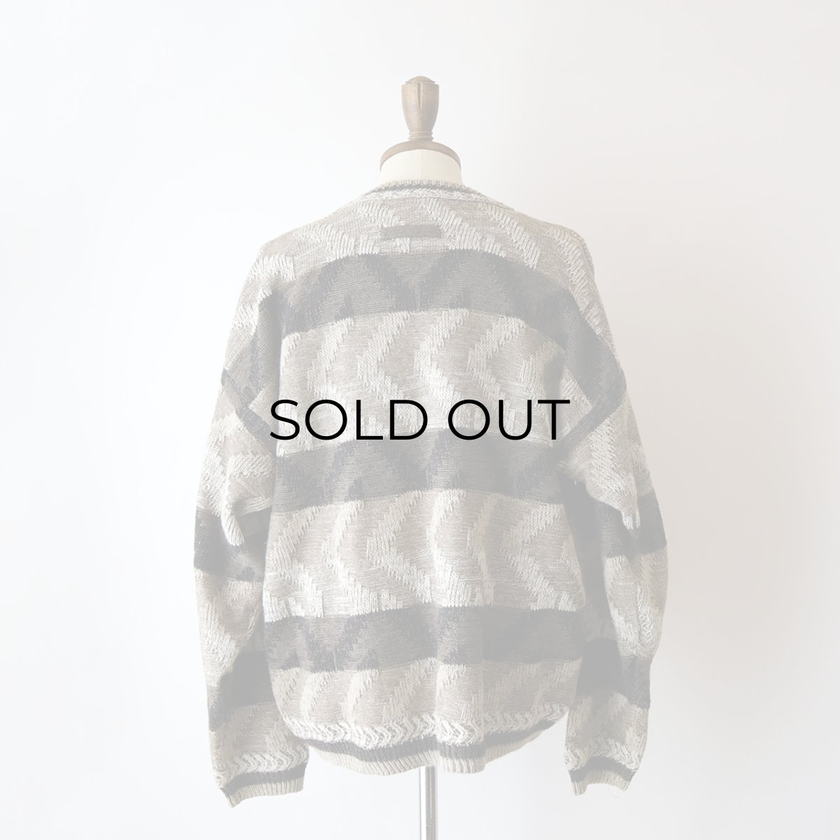 画像10: 90's STUDIO RAMIE COTTON BORDER PATTERN KNIT SWEATER (10)