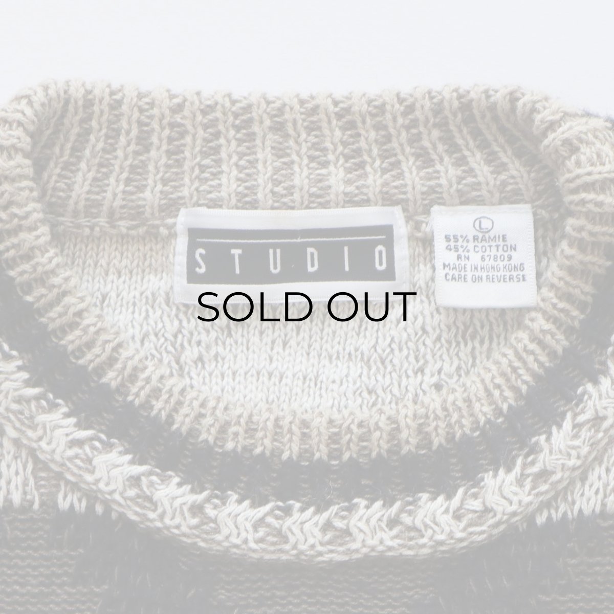 画像6: 90's STUDIO RAMIE COTTON BORDER PATTERN KNIT SWEATER (6)