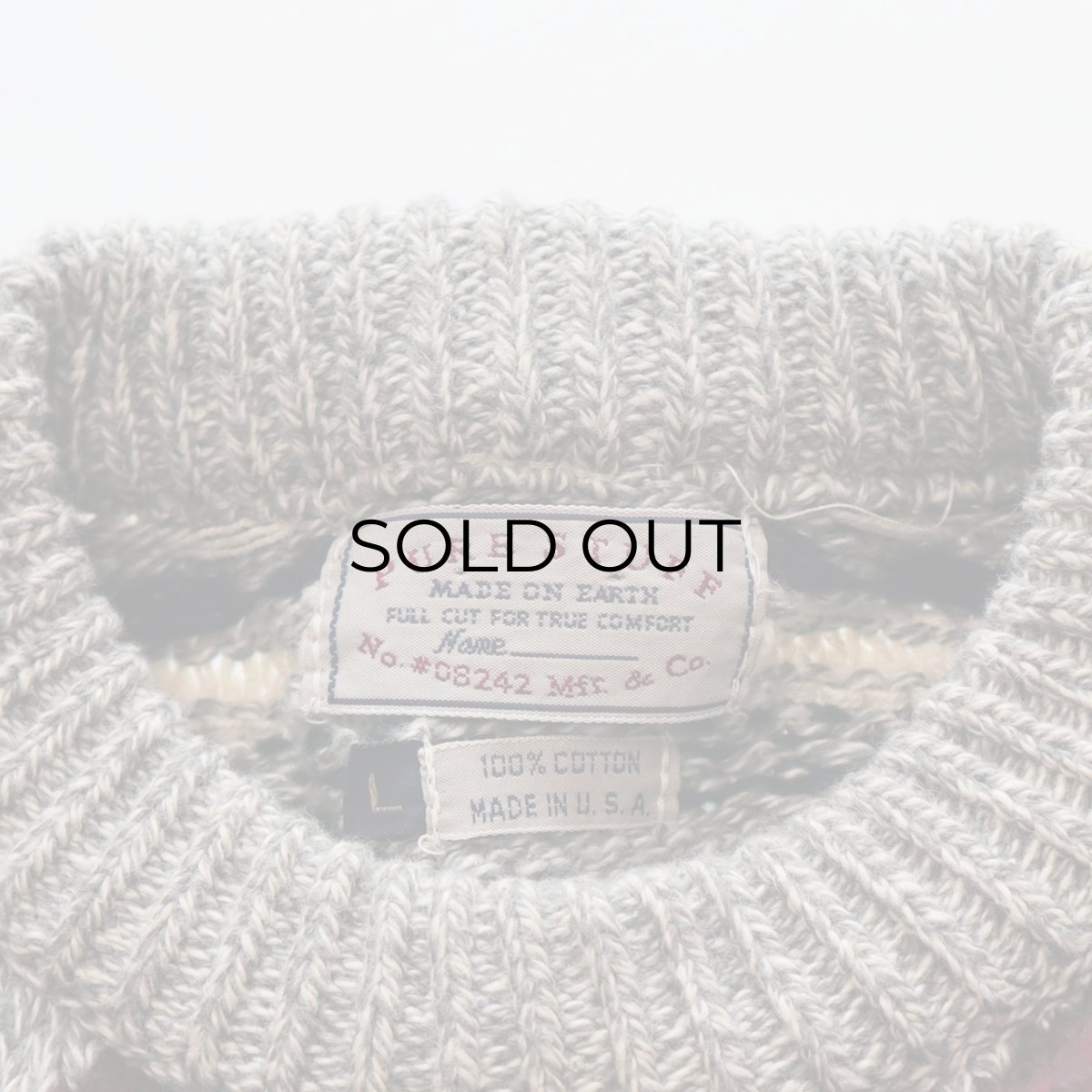 画像7: PURE STUFF COTTON BORDER PATTERN KNIT SWEATER "MADE IN USA" (7)