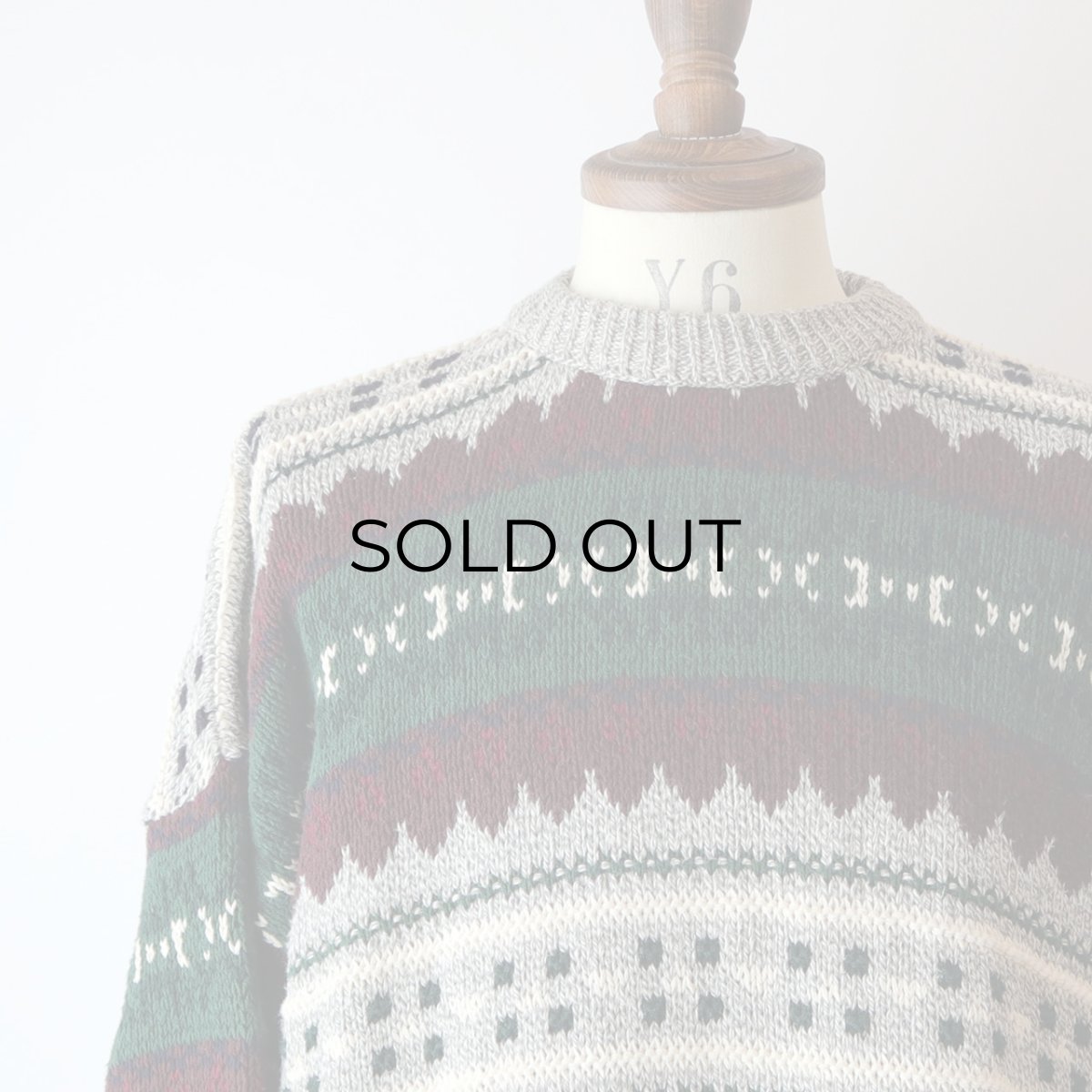 画像9: PURE STUFF COTTON BORDER PATTERN KNIT SWEATER "MADE IN USA" (9)