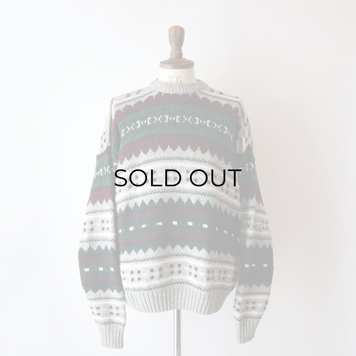 画像10: PURE STUFF COTTON BORDER PATTERN KNIT SWEATER "MADE IN USA" (10)