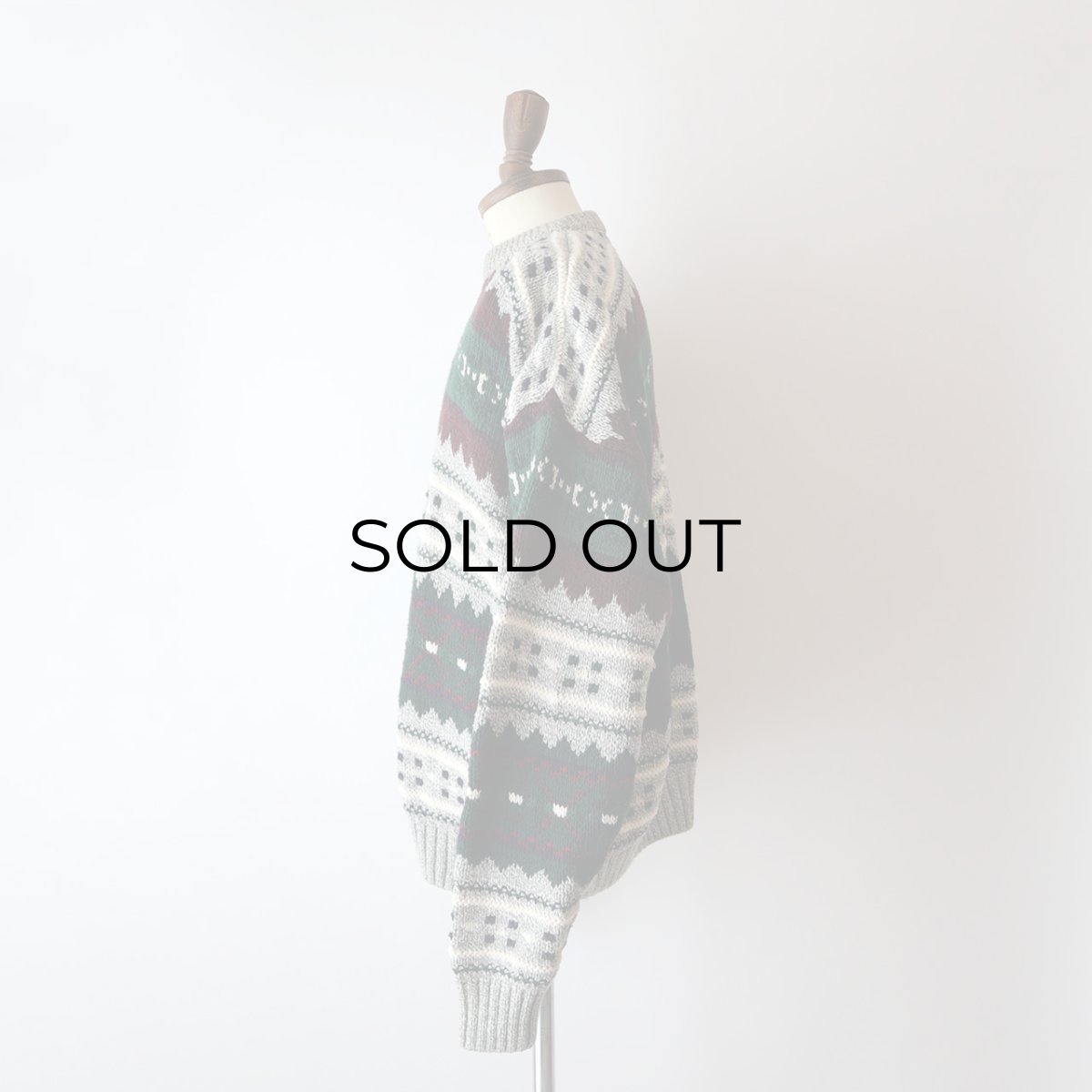 画像11: PURE STUFF COTTON BORDER PATTERN KNIT SWEATER "MADE IN USA" (11)