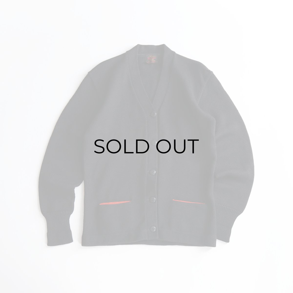 画像1: 50's Kandel BLACK WOOL KNIT AWARD CARDIGAN (1)