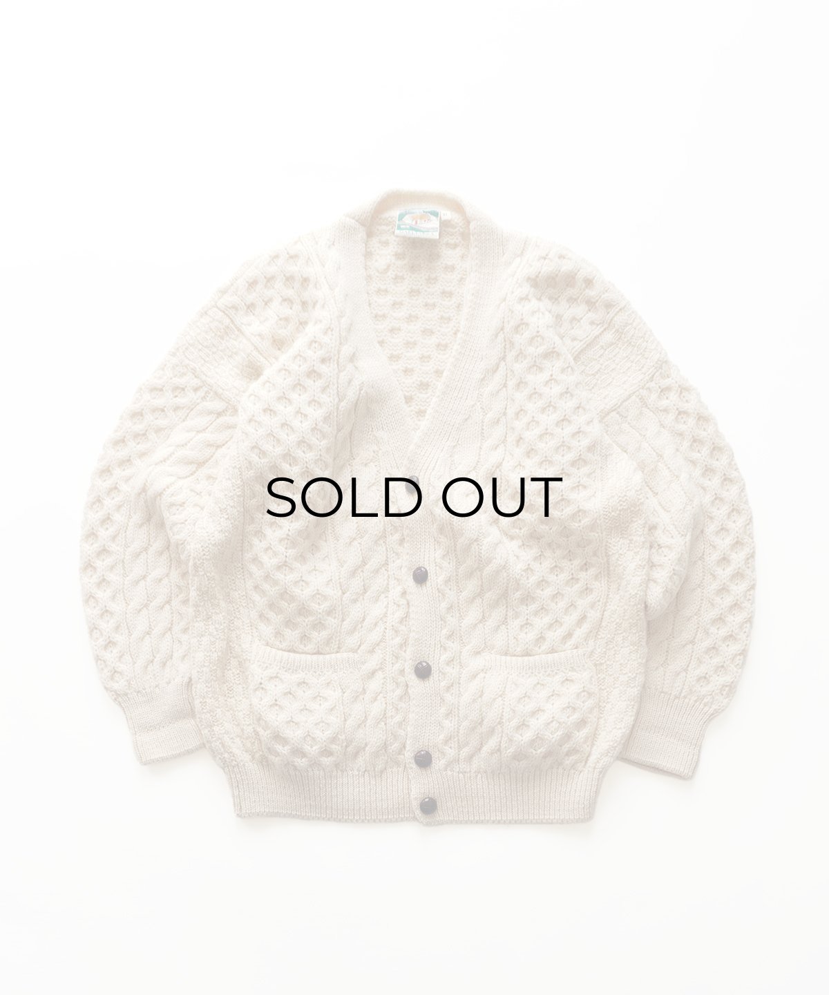 画像1: OLD GAELTARRA WOOL HAND KNIT FISHERMAN'S CARDIGAN "MADE IN IRELAND" (1)