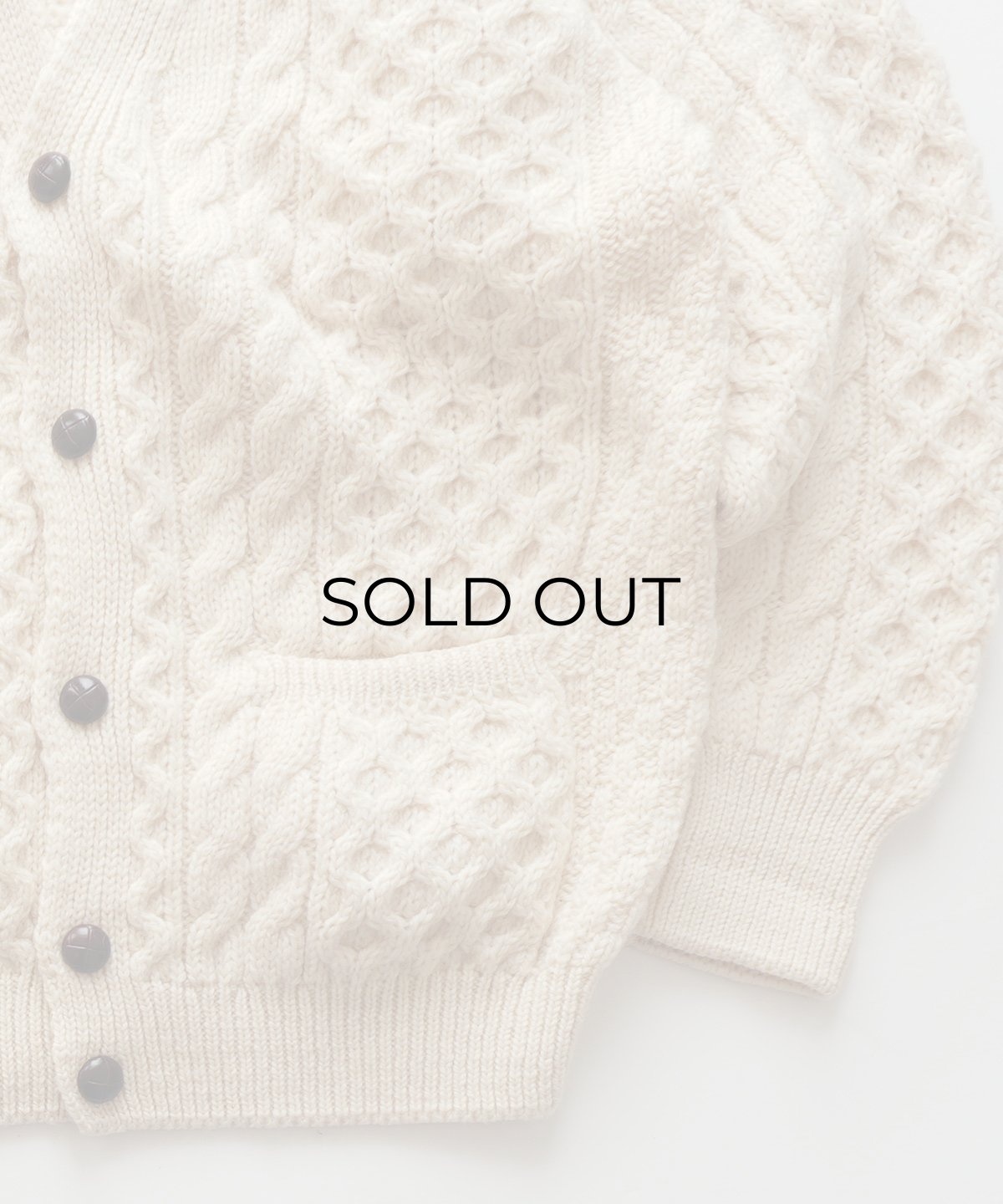 画像4: OLD GAELTARRA WOOL HAND KNIT FISHERMAN'S CARDIGAN "MADE IN IRELAND" (4)