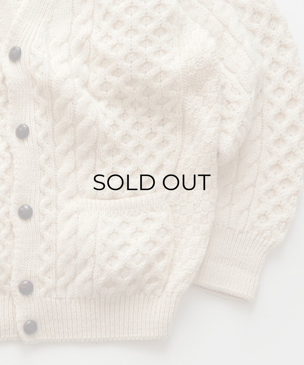 画像4: OLD GAELTARRA WOOL HAND KNIT FISHERMAN'S CARDIGAN "MADE IN IRELAND" (4)