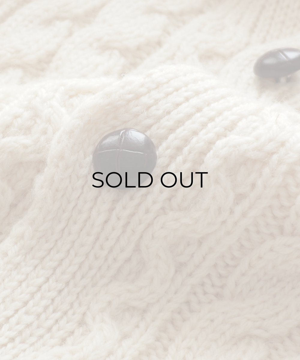 画像7: OLD GAELTARRA WOOL HAND KNIT FISHERMAN'S CARDIGAN "MADE IN IRELAND" (7)