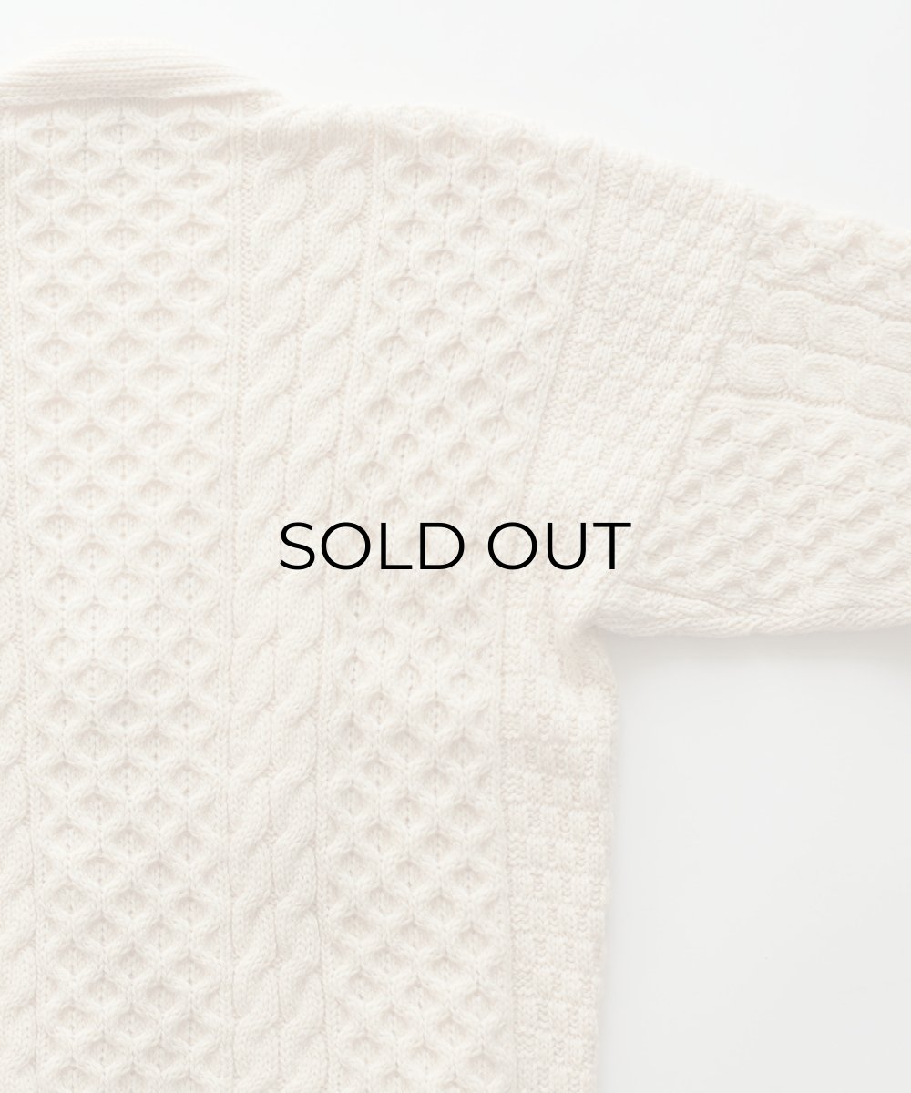 画像5: OLD GAELTARRA WOOL HAND KNIT FISHERMAN'S CARDIGAN "MADE IN IRELAND" (5)