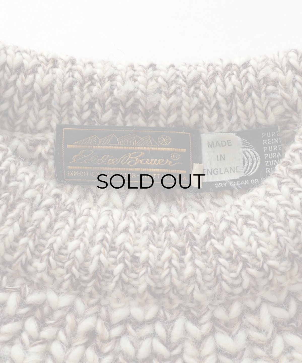 画像6: 80's Eddie Bauer MIX COLOR WOOL LOW GAUGE KNIT CREW NECK SWEATER "MADE IN ENGLAND" (6)