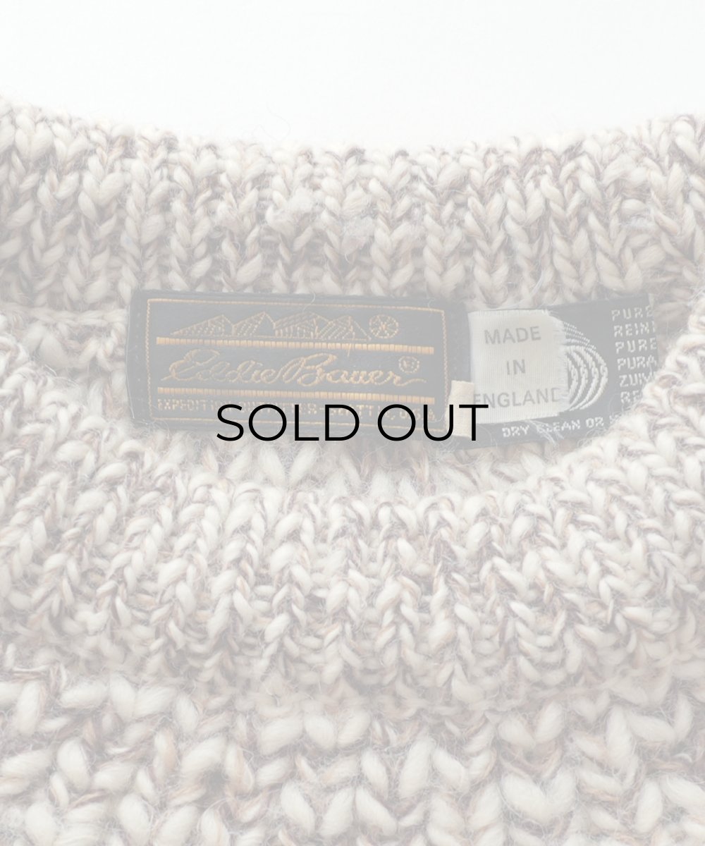 画像6: 80's Eddie Bauer MIX COLOR WOOL LOW GAUGE KNIT CREW NECK SWEATER "MADE IN ENGLAND" (6)