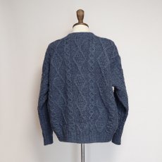 画像9: ARAN SWEATER MARKET WOOL HAND KNIT FISHERMAN'S CARDIGAN "Made in Ireland" (9)