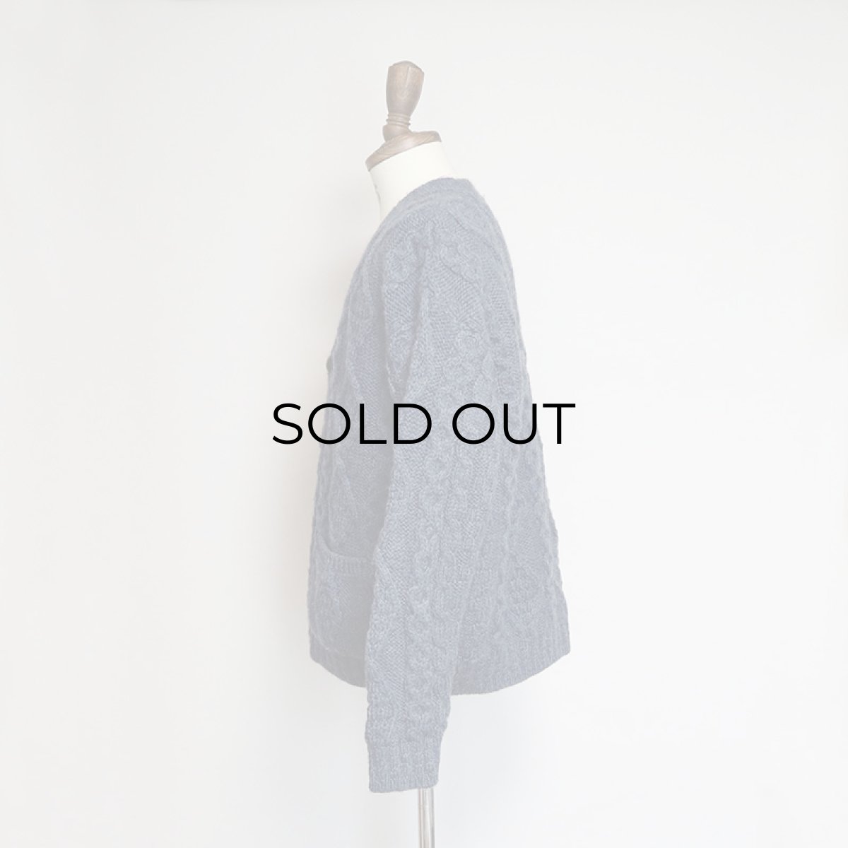 画像8: ARAN SWEATER MARKET WOOL HAND KNIT FISHERMAN'S CARDIGAN "Made in Ireland" (8)