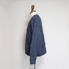 画像8: ARAN SWEATER MARKET WOOL HAND KNIT FISHERMAN'S CARDIGAN "Made in Ireland" (8)