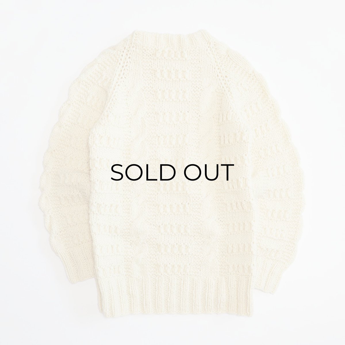 画像2: UNKNOWN BRAND WOOL HAND KNIT FISHERMAN'S SWEATER (2)