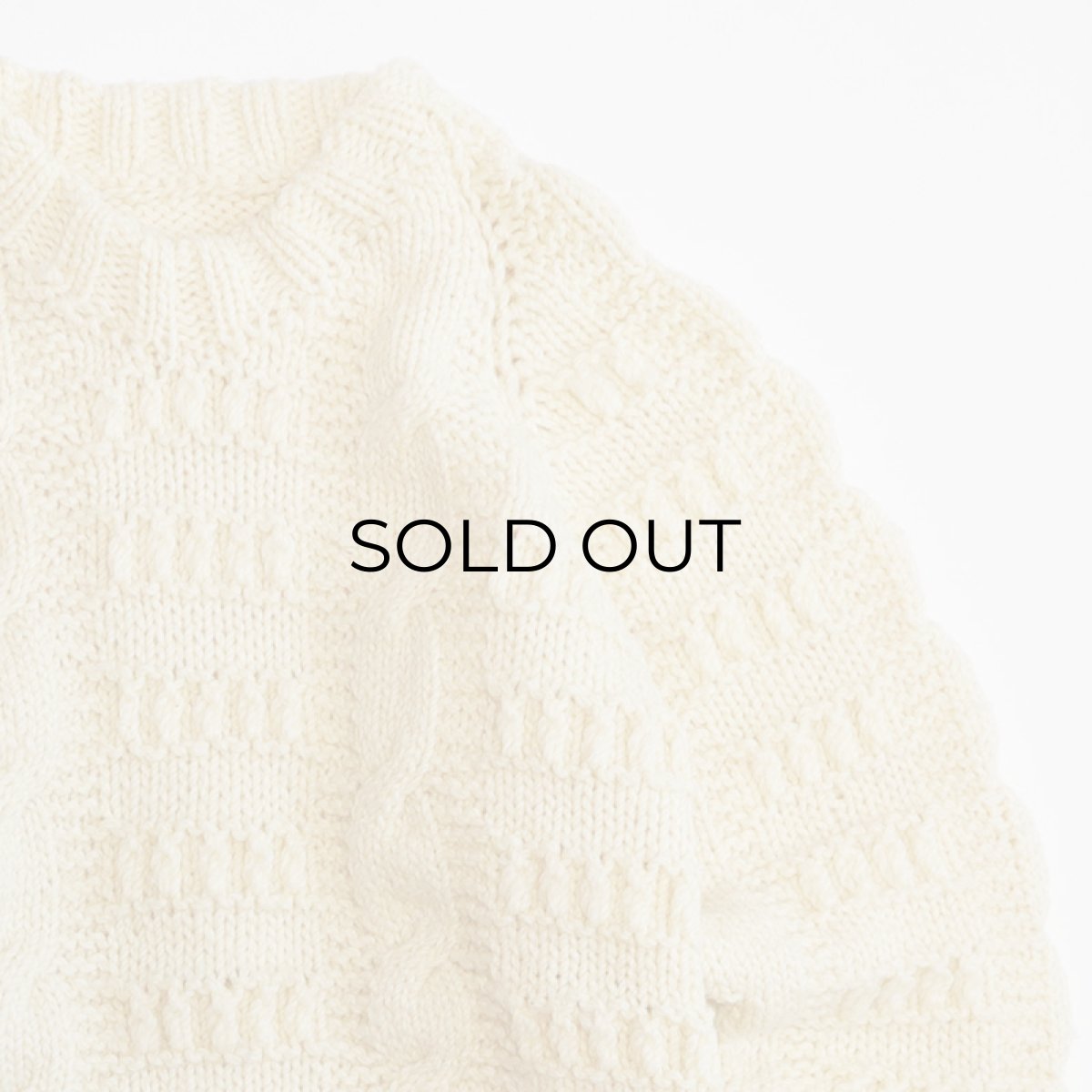 画像3: UNKNOWN BRAND WOOL HAND KNIT FISHERMAN'S SWEATER (3)