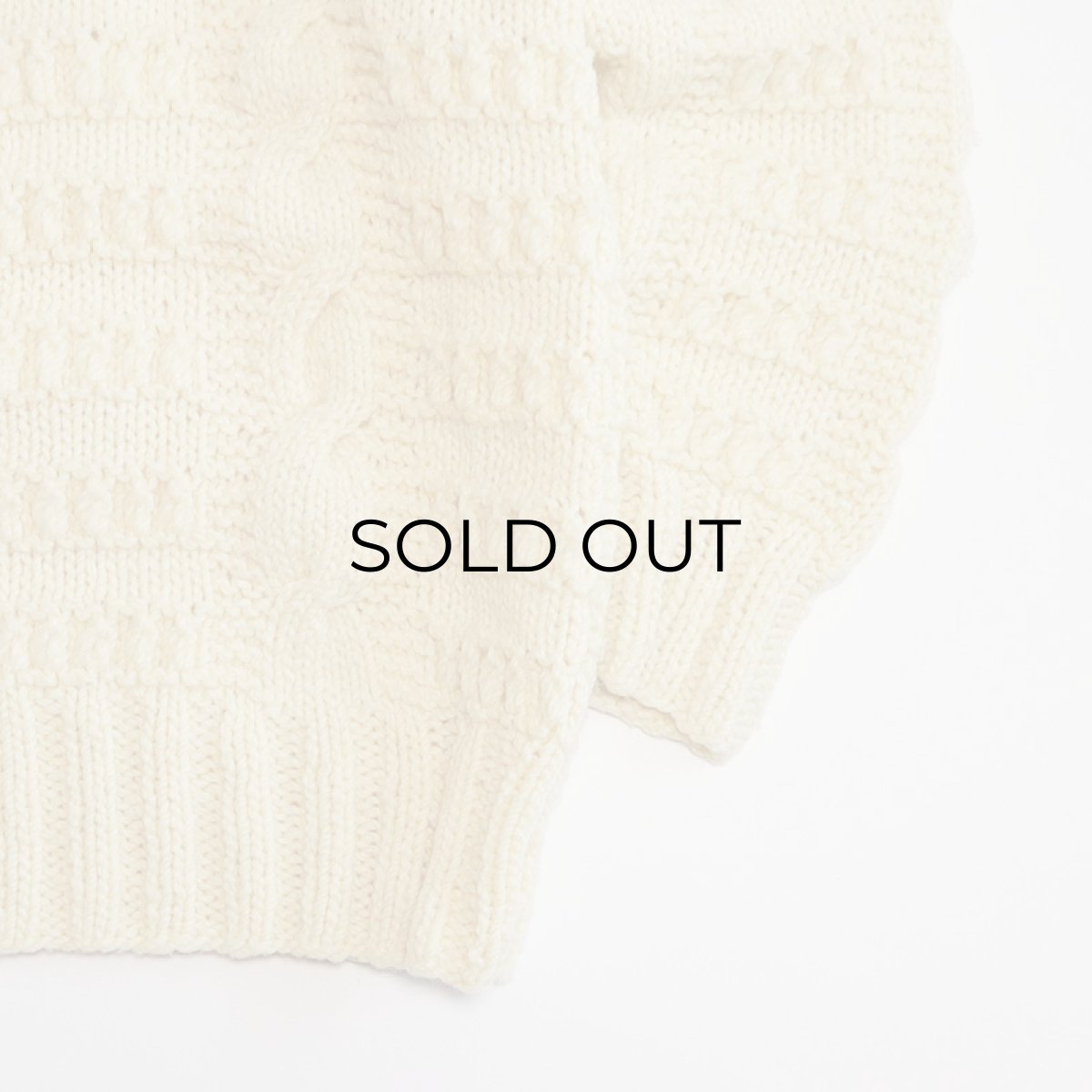 画像4: UNKNOWN BRAND WOOL HAND KNIT FISHERMAN'S SWEATER (4)