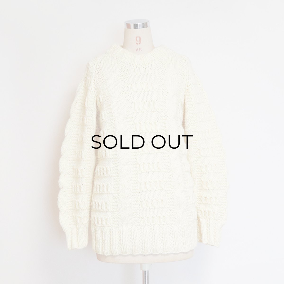 画像5: UNKNOWN BRAND WOOL HAND KNIT FISHERMAN'S SWEATER (5)