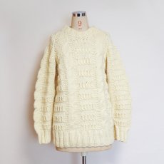 画像5: UNKNOWN BRAND WOOL HAND KNIT FISHERMAN'S SWEATER (5)