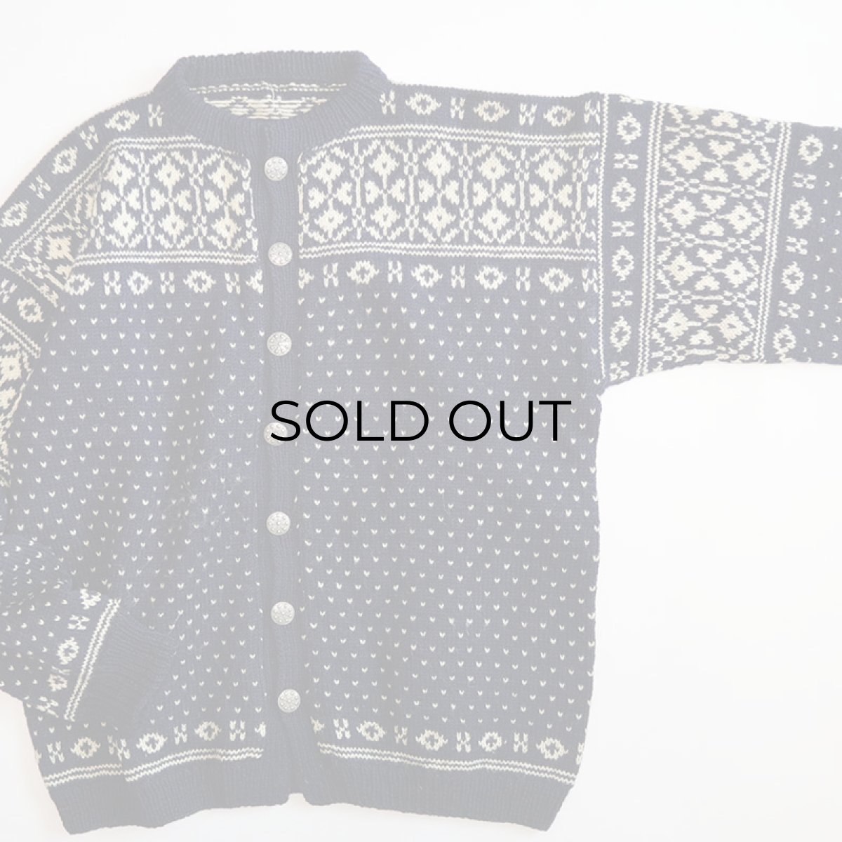 画像3: OLD UNKNOWN BRAND WOOL KNIT NORDIC CARDIGAN (3)