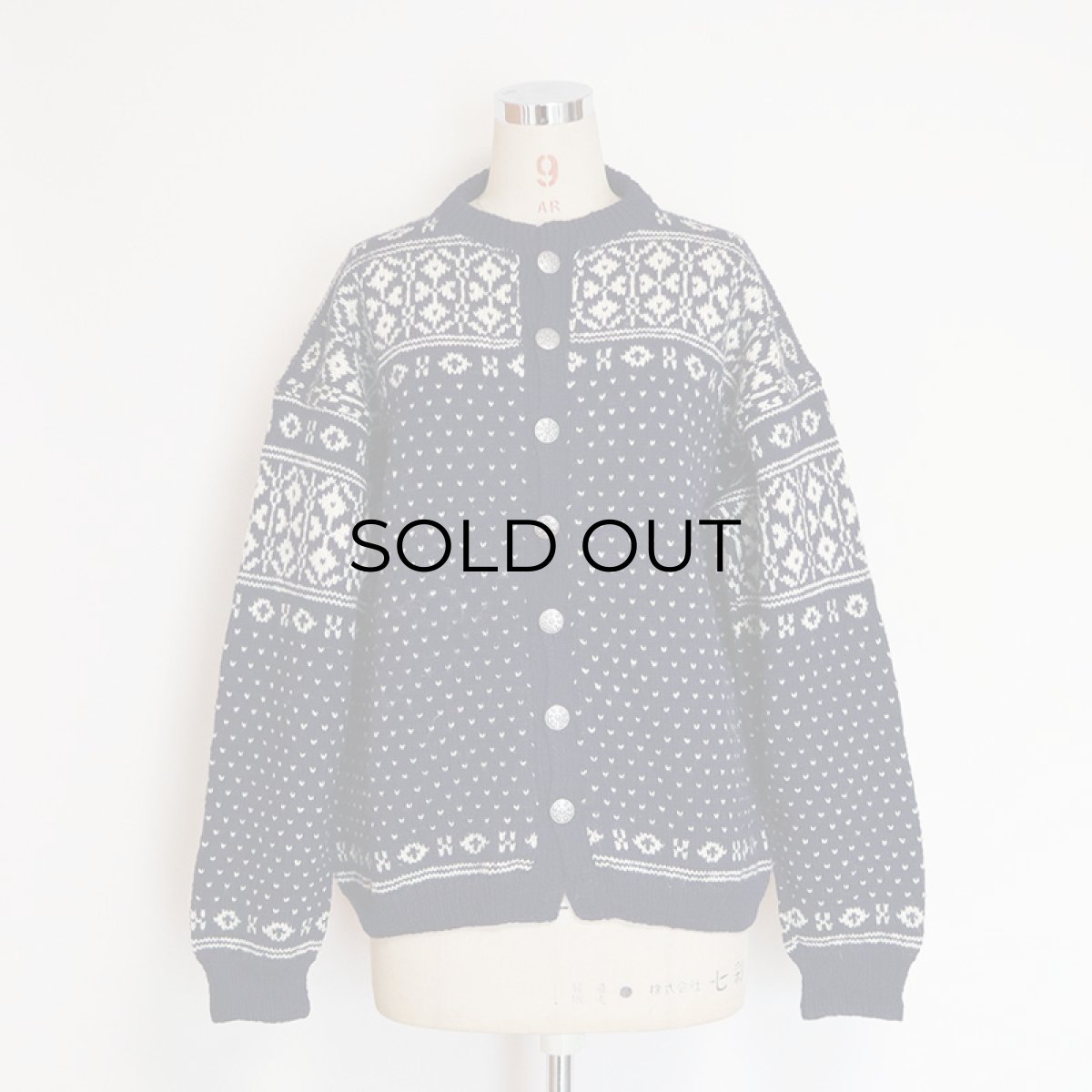 画像10: OLD UNKNOWN BRAND WOOL KNIT NORDIC CARDIGAN (10)