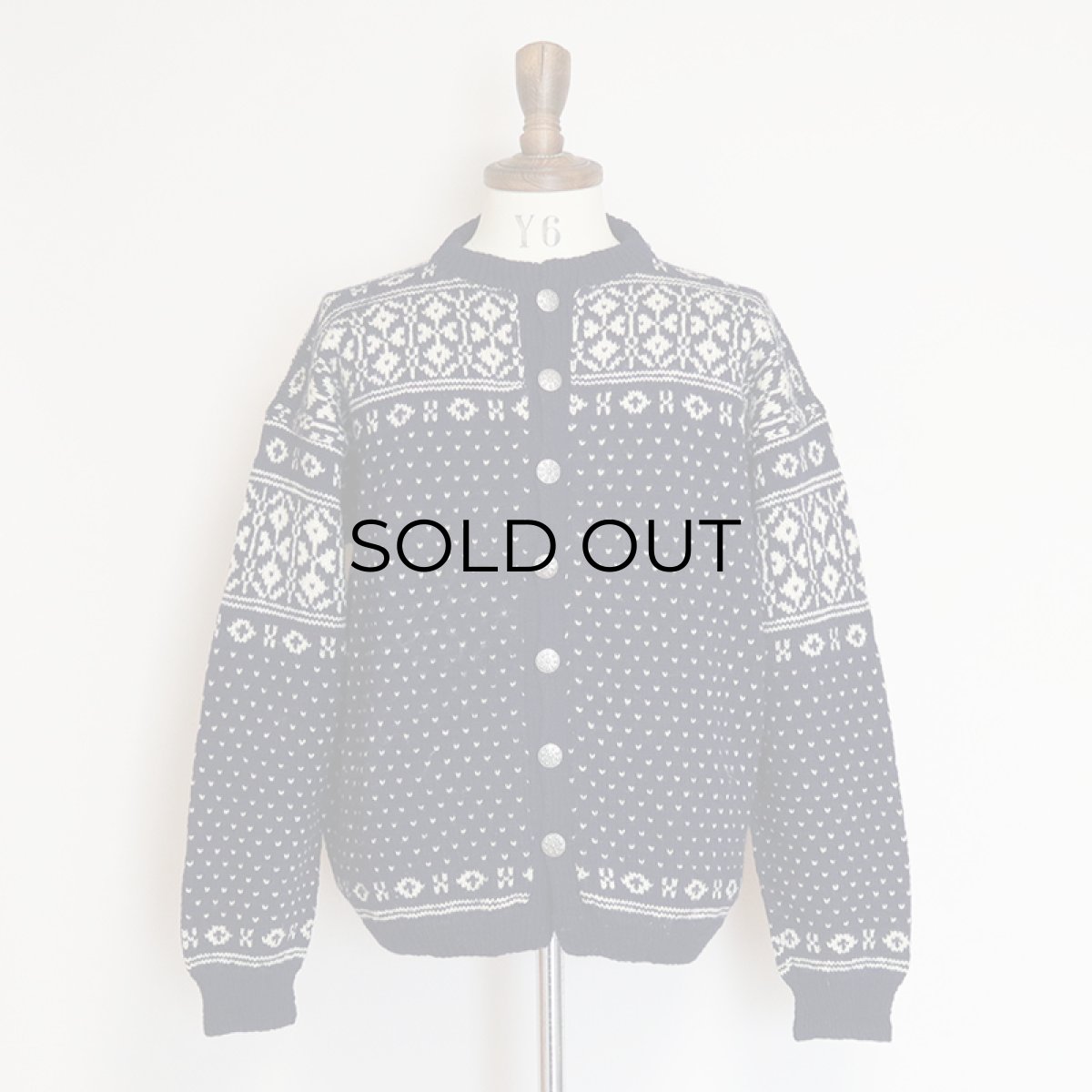 画像11: OLD UNKNOWN BRAND WOOL KNIT NORDIC CARDIGAN (11)