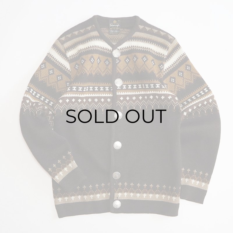 OLD Norvyk WOOL JACQUARD KNIT NORDIC CARDIGAN 