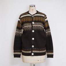 画像8: OLD Norvyk WOOL JACQUARD KNIT NORDIC CARDIGAN "MADE IN CANADA" (8)