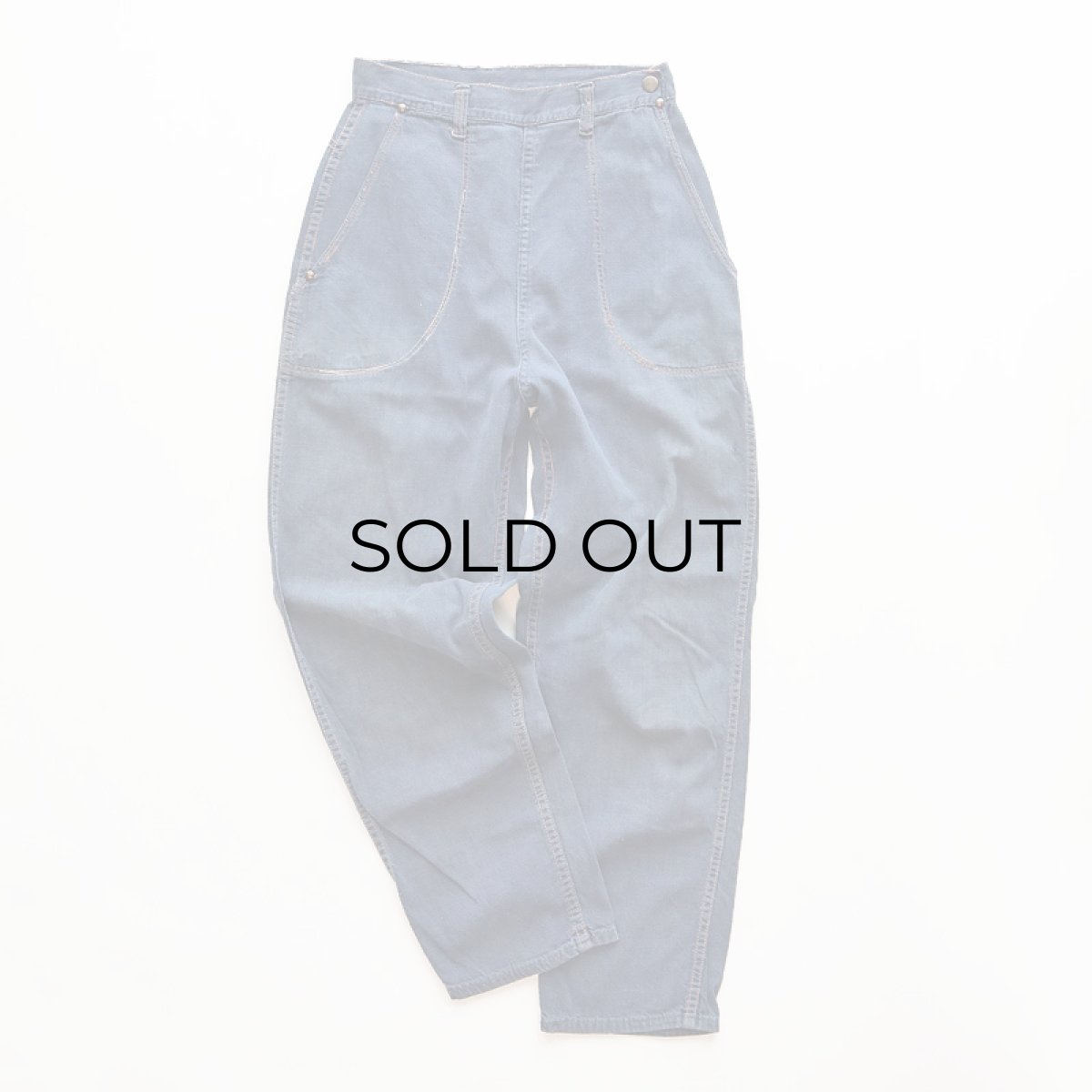 画像1: 〜60's UNKNOWN BRAND VAT-DYED DENIM RANCH PANTS (1)