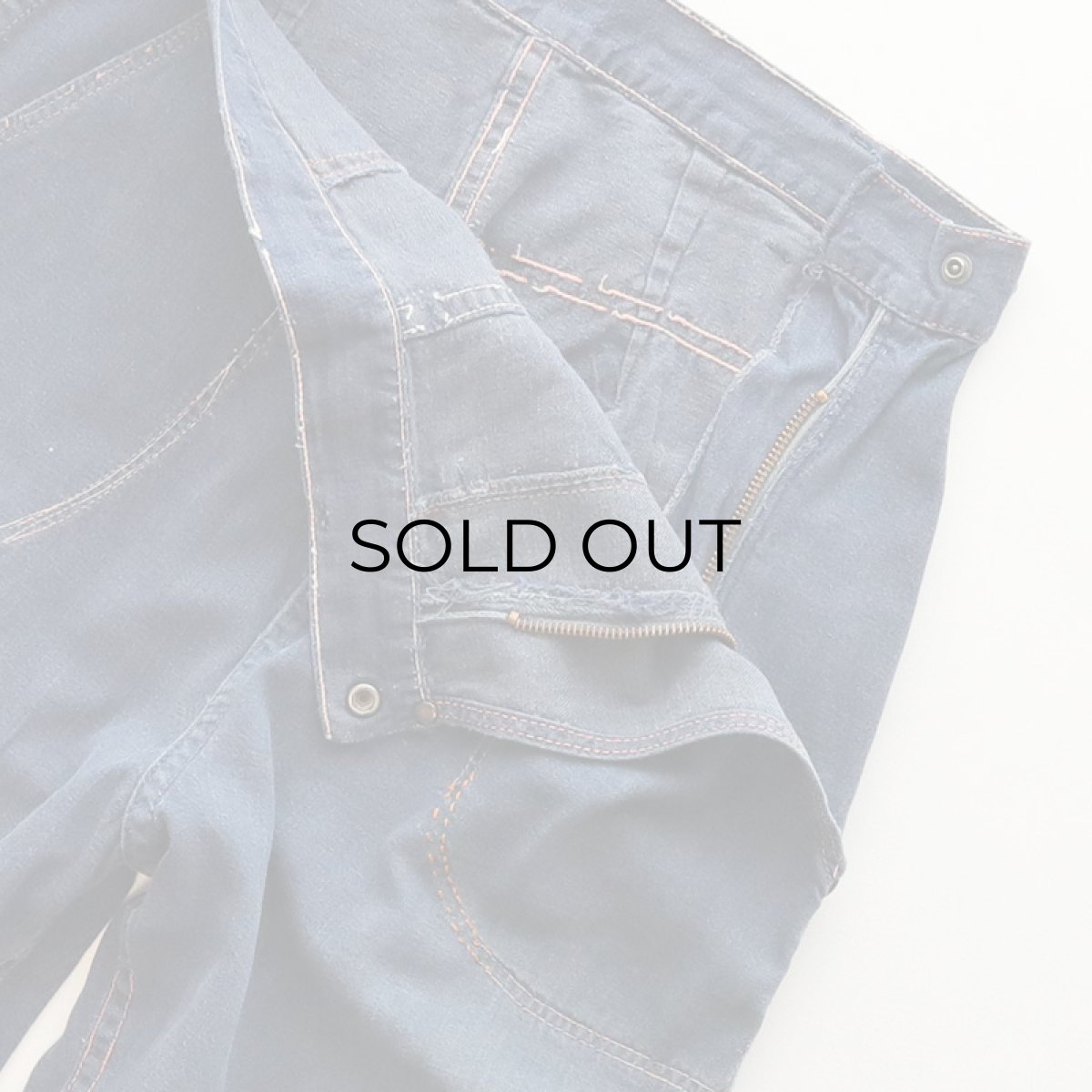 画像4: 〜60's UNKNOWN BRAND VAT-DYED DENIM RANCH PANTS (4)