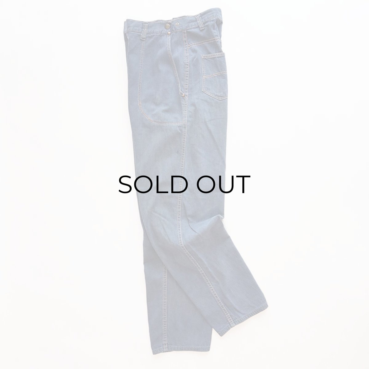 画像2: 〜60's UNKNOWN BRAND VAT-DYED DENIM RANCH PANTS (2)