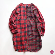 画像1: 90's GAP COTTON CHECK Lt. FLANNEL CRAZY-PATTERN SLEEPING DRESS (1)